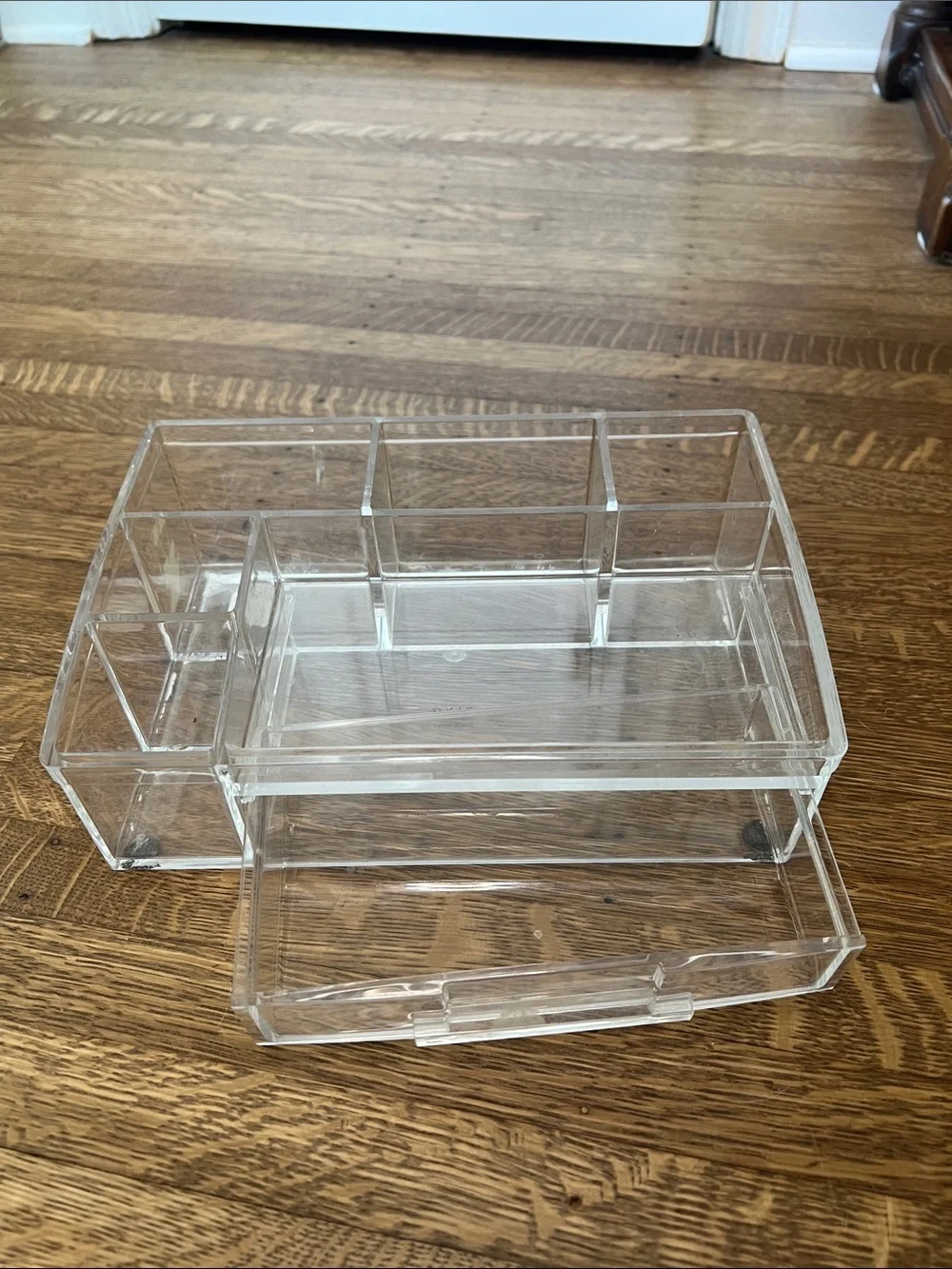 Clear Acrylic Makeup Organizer with Drawer and Multiple Compartments